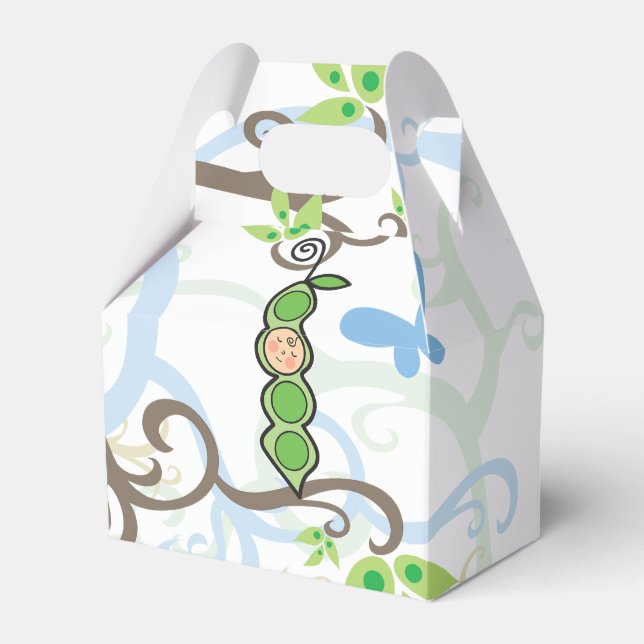 Baby Boy Pea In A Pod Whimsical Garden Gift Box (Front Side)