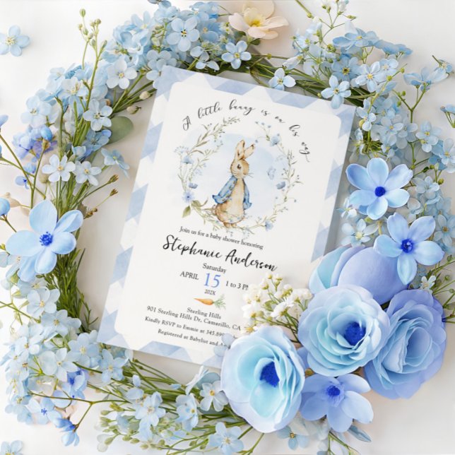 Baby Boy Peter Rabbit Baby Shower Invitation (Creator Uploaded)