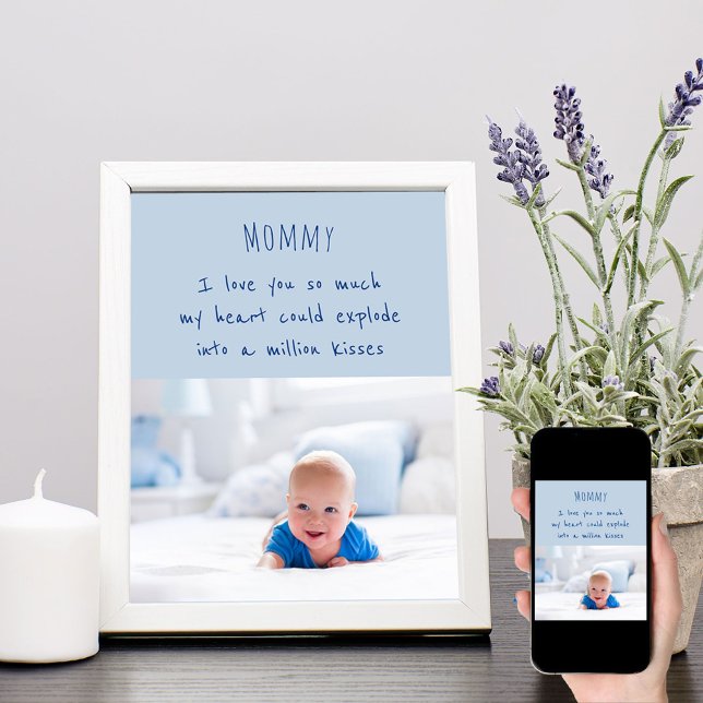 Baby Boy Photo and Cute Words for Mommy Poster (Creator Uploaded)