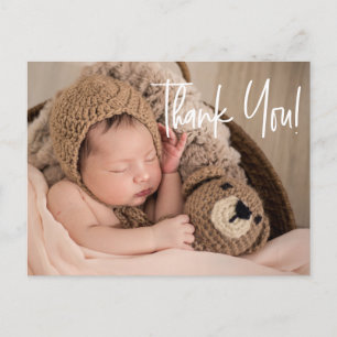 Baby Boy Photo baby shower thank you Script Postcard