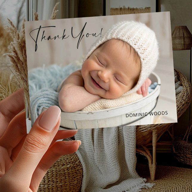 Baby Boy Photo Birth Announcement Postcard (Creator Uploaded)