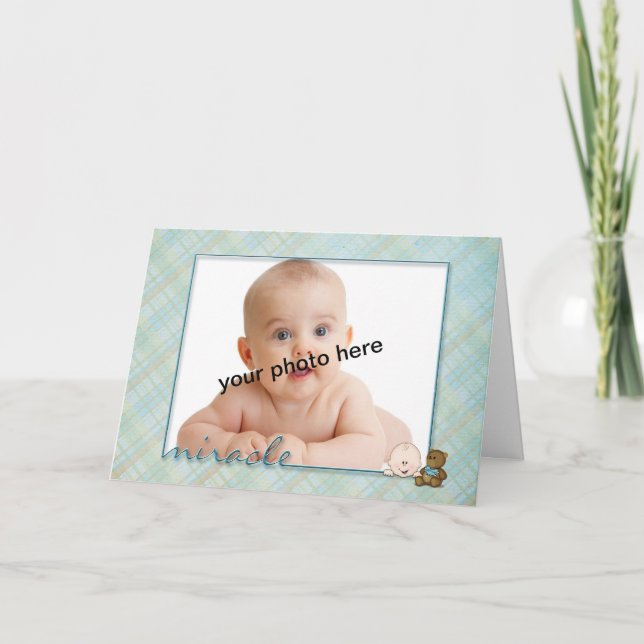Baby Boy Photo Frame Announcement (Front)