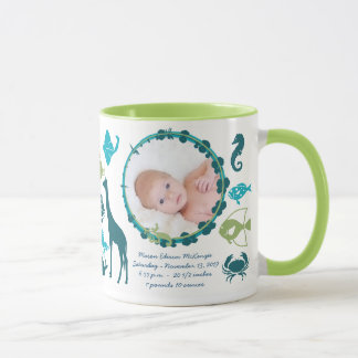 Baby Boy Photo Mug Baby Stats Cute Birds
