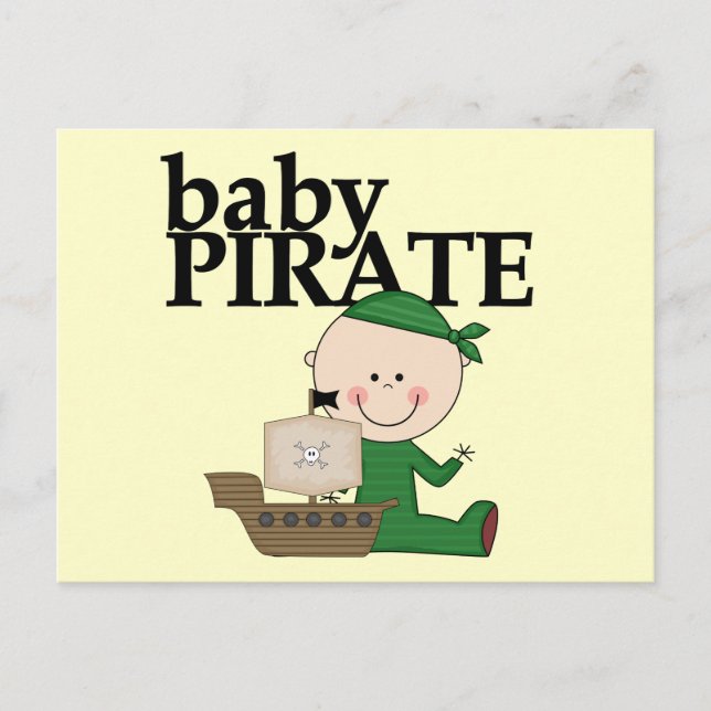 Baby Boy Pirate with Ship Tshirts and Gifts Postcard (Front)