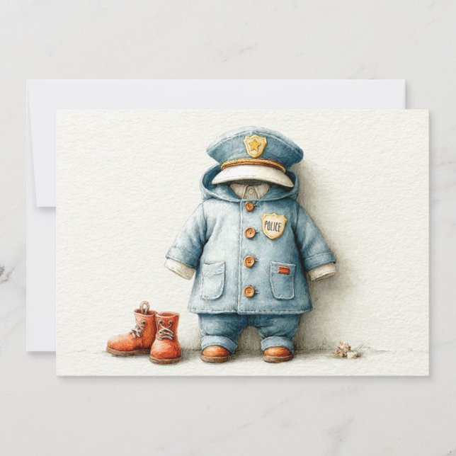 Baby Boy Police 1st Birthday Party Invitation (Front)
