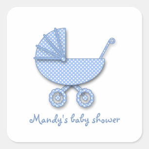 baby boy polka dot square sticker
