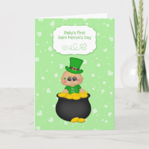 Baby Boy, Pot of Gold, 1st St. Patrick's Day Card