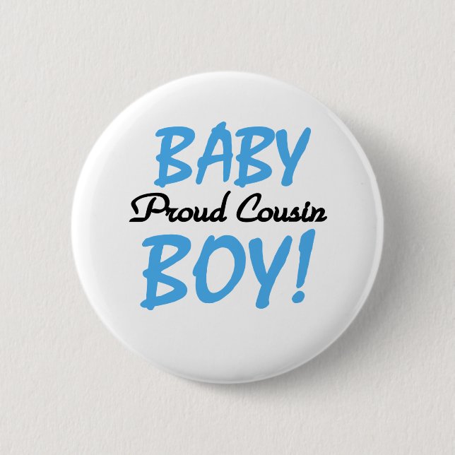 Baby Boy Proud Cousin 6 Cm Round Badge (Front)