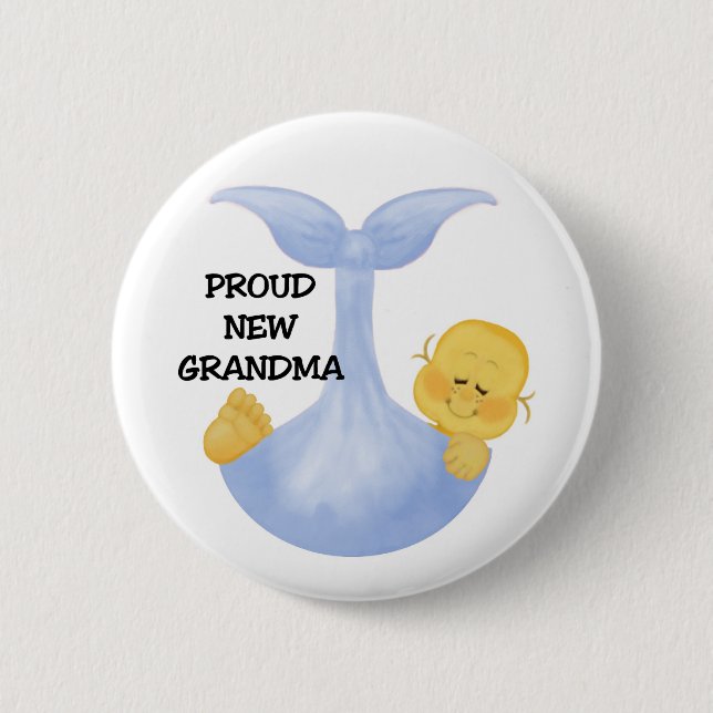 Baby Boy Proud Grandma 6 Cm Round Badge (Front)