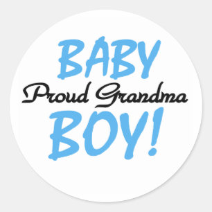 Baby Boy Proud Grandma Classic Round Sticker