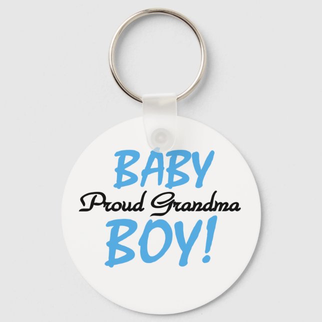 Baby Boy Proud Grandma Key Ring (Front)