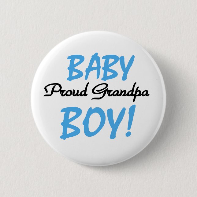 Baby Boy Proud Grandpa 6 Cm Round Badge (Front)