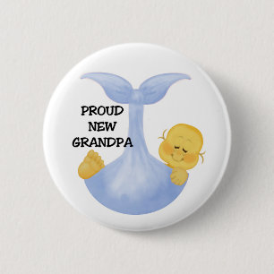 Baby Boy Proud Grandpa 6 Cm Round Badge