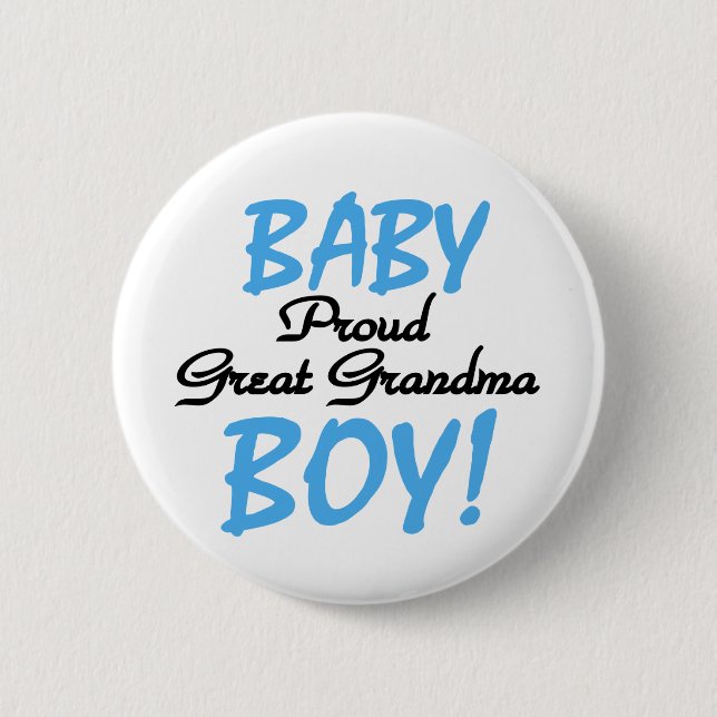 Baby Boy Proud Great Grandma 6 Cm Round Badge (Front)