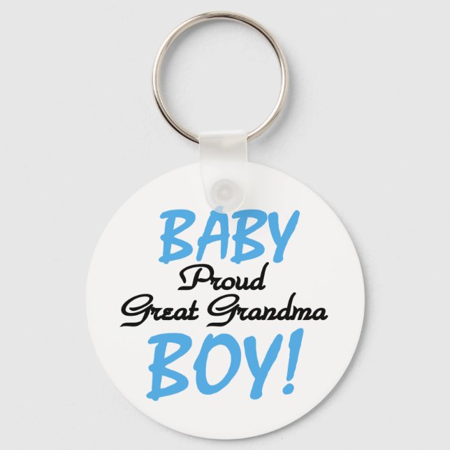 Baby Boy Proud Great Grandma Key Ring (Front)