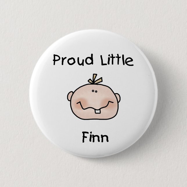 Baby Boy Proud Little Finn 6 Cm Round Badge (Front)
