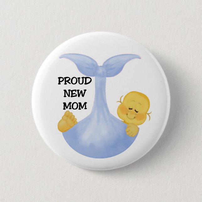 Baby Boy Proud Mum 6 Cm Round Badge (Front)