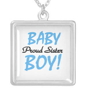 Baby Boy Proud Sister Gifts Silver Plated Necklace