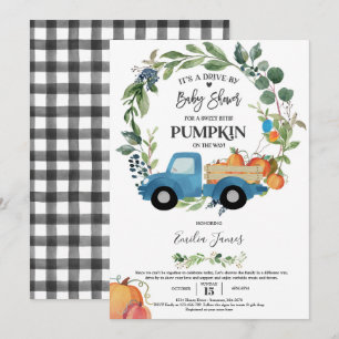 Baby Boy Pumpkin Truck Pumpkin Fall Baby Shower Invitation