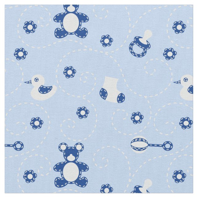 Baby-boy Quilt Pattern Fabric (Close Up)