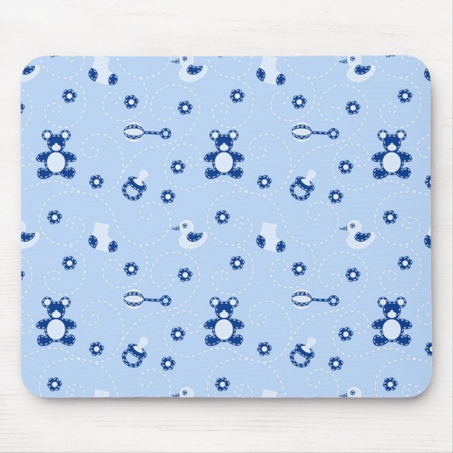Baby-boy Quilt Pattern Mouse Mat (Front)