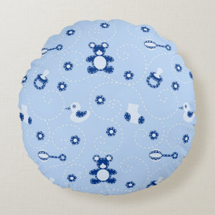 Baby-boy Quilt Pattern Round Cushion