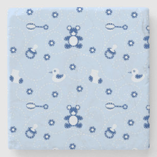Baby-boy Quilt Pattern Stone Coaster