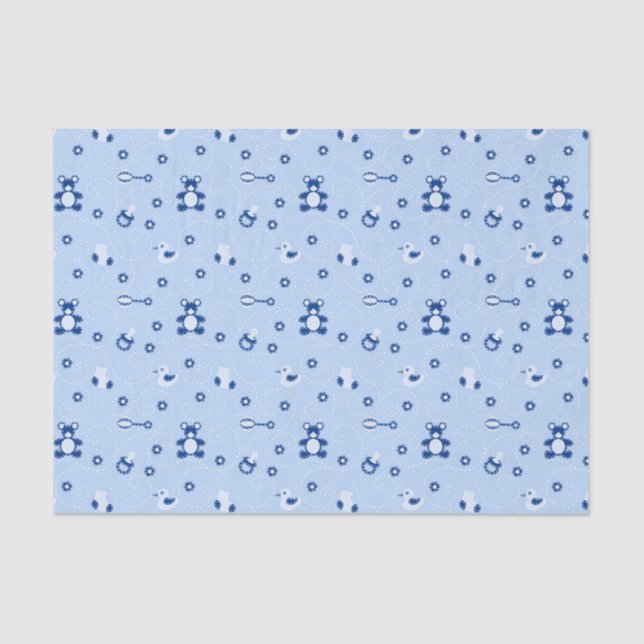 Baby-boy Quilt Pattern Tissue Paper (Front)