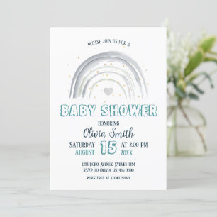 Baby Boy Rainbow Baby Shower  Invitation