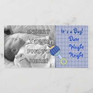 Baby Boy Rattle Announcement