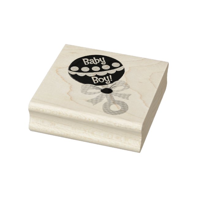 Baby Boy Rattle  Rubber Stamp (Stamp)
