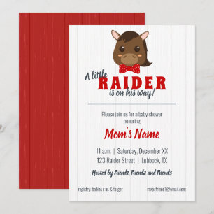 Baby Boy Red Horse Baby Shower Invitation