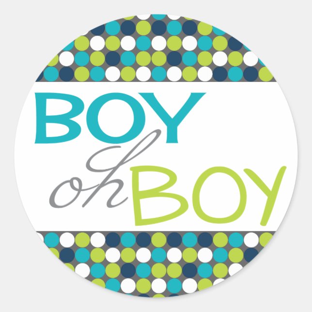 Baby Boy round favour stickers (Front)
