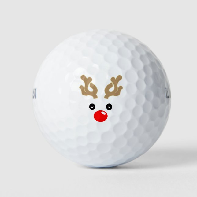 Baby Boy Rudolph Reindeer Golf Balls (Front)