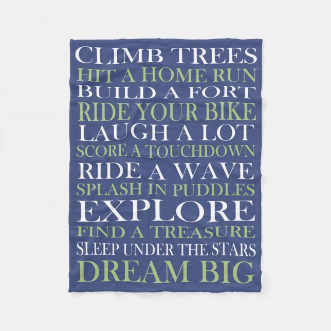 Baby Boy Rules Blue Fleece Blanket (Front)