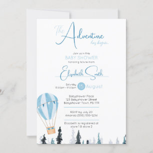 Baby Boy Rustic adventure babyshower Invitation
