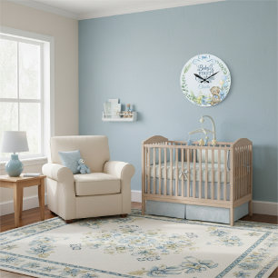 Baby Boy’s First Christmas Personalized Name Photo Large Clock