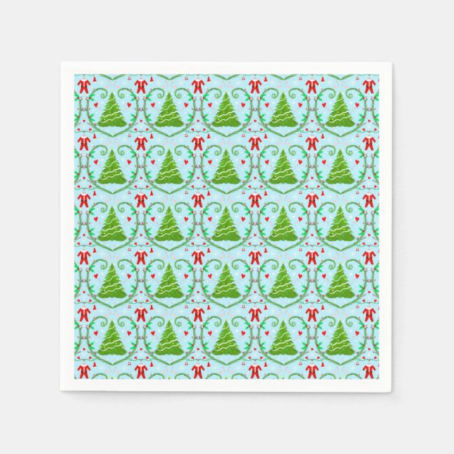 Baby Boy Santa Outfit Christmas Tree Pattern Napkin (Front)