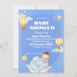 Baby Boy Shower Balloon Invitation Template