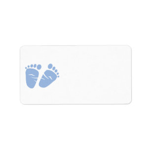 Baby Boy Shower Blue Feet Label