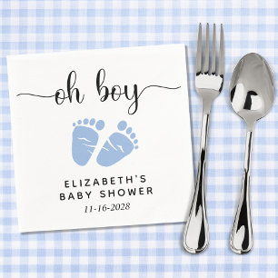 Baby Boy Shower Blue Feet Napkin