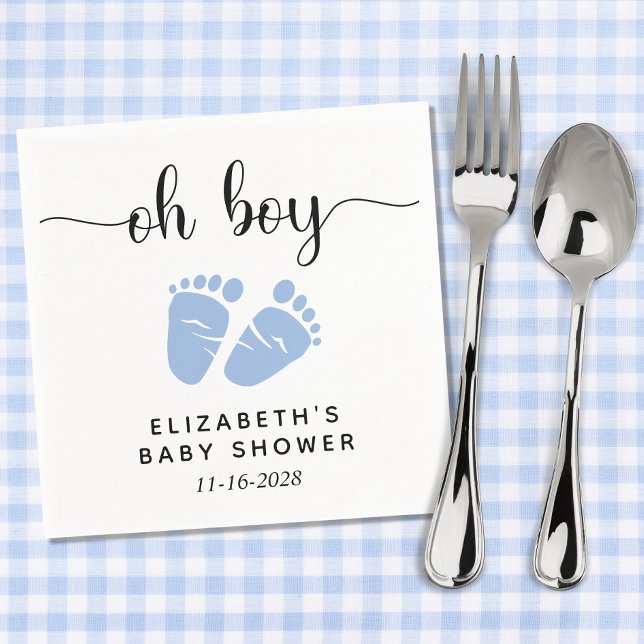 Baby Boy Shower Blue Feet Napkin (Creator Uploaded)