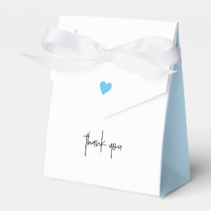 Baby Boy Shower Blue Heart Ribbon Thank You Favour Box