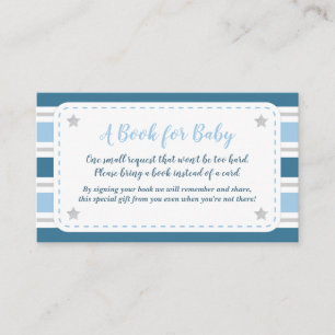 Baby Boy Shower Card Bring a Book Card
