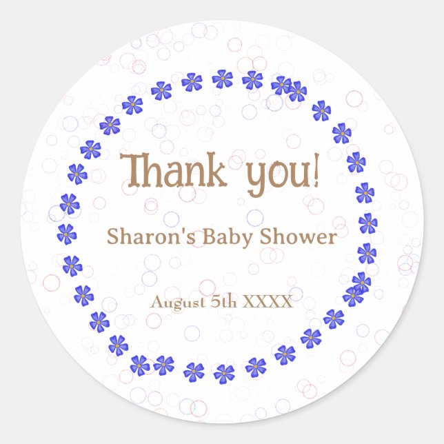 Baby Boy Shower Classic Round Sticker (Front)