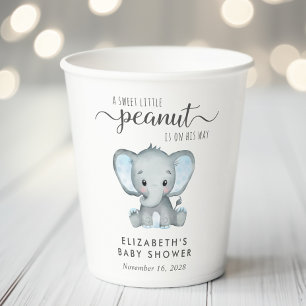 Baby Boy Shower Cute Elephant Paper Cups