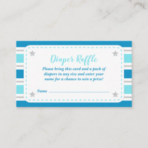 Baby Boy Shower Diaper Raffle Card