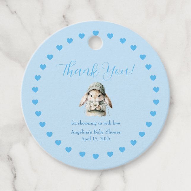Baby Boy Shower Favor Tag (Front)