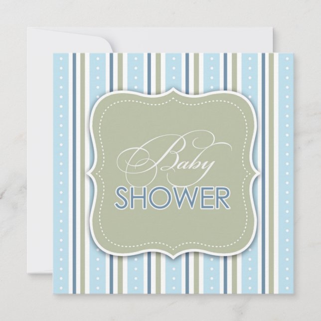 Baby Boy Shower Flat Invitation (Front)