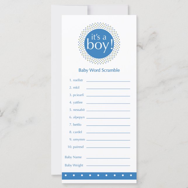 Baby boy Shower Games-blue (Front)